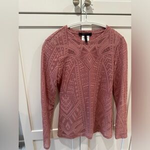 BCBGMAXAZRIA's long sleeve top in dusty rose.